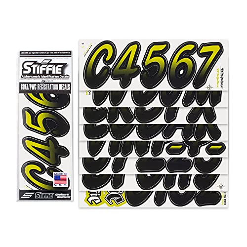 Image of STIFFIE Whipline Jade /Black 3 inch Boat & PWC Registration Decals • Numbers Letters Stickers
