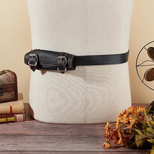 Image of GORGECRAFT Medieval Leather Sword Dagger Frog Adjustable Shoulder Sword Holder Sheath Belt Rapier Scabbard Knight Renaissance Holster PU Leather Carry Case for Halloween Men Women Warrior Pirate