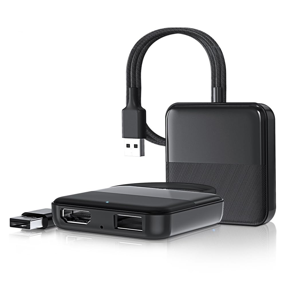 Adaptador Multimedia HD-MI para Coches con conexión por Cable, Ideal para Dispositivos USB y decodificadores.