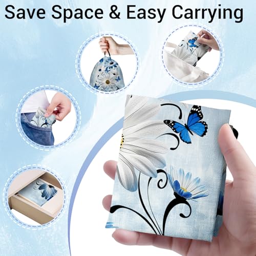 Image of Daisy Flowers Gymnastics Grip Bag Blue Rustic Adjustable Small Gym Grip Bag for Men Women