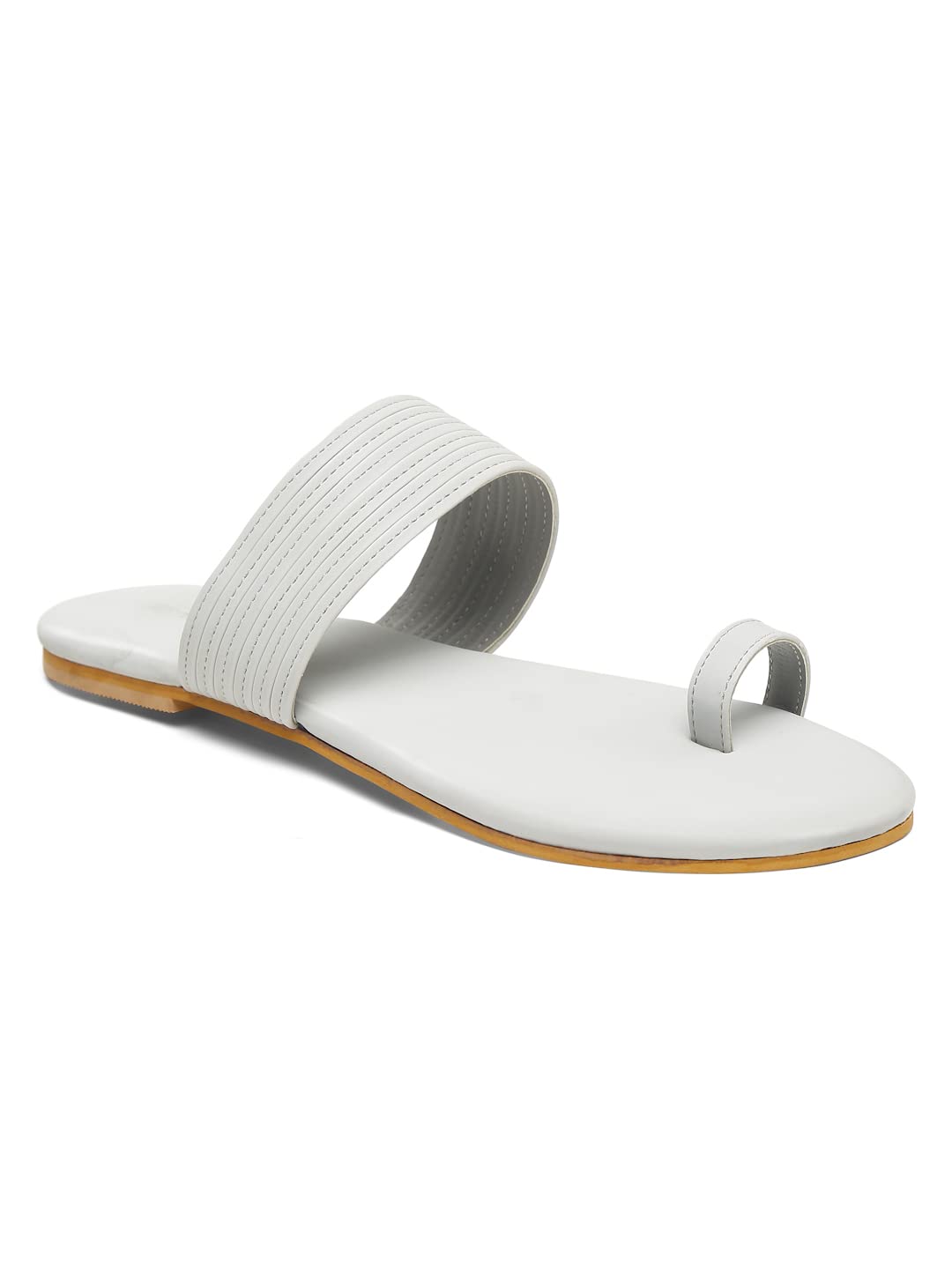 Bruno Manetti Womens Grey Slipon Back Open Toe Ring Flat Sandal (B09SBGMYKZ) Amazon Price History, Amazon Price Tracker