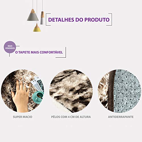Tapete Felpudo 1,50x 2,00 Peludo Para Sala E Quarto (Marrom Mesclado)