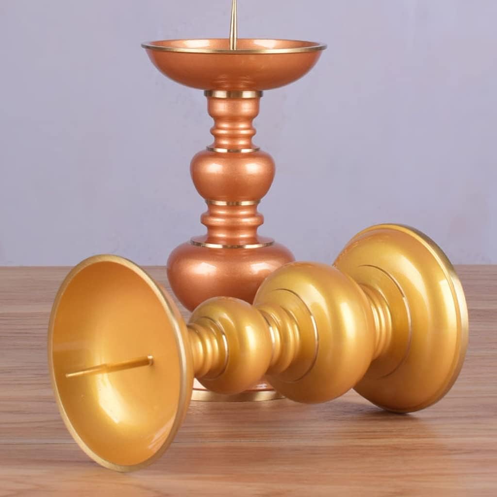 Vintage Candelabra Brass Pillar Candlestick Oil Lamp Base Candlestick Ornament Decoration Suitable for Dinner Living Room Kitchen Dining Room Candle Stand
