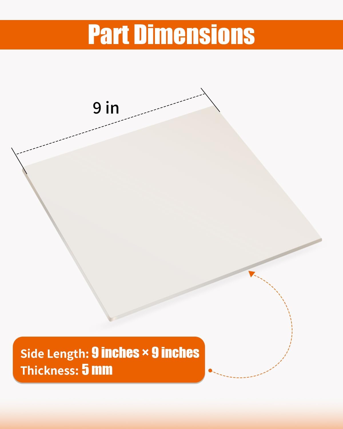 High-Temperature Ceramic Glass 9” x 9”, 1380°F Rated, 3/16" Thick Wood Stove Replacement Panel for Fireplace Inserts, Pellet Stoves, and Wood Burning Stove Doors