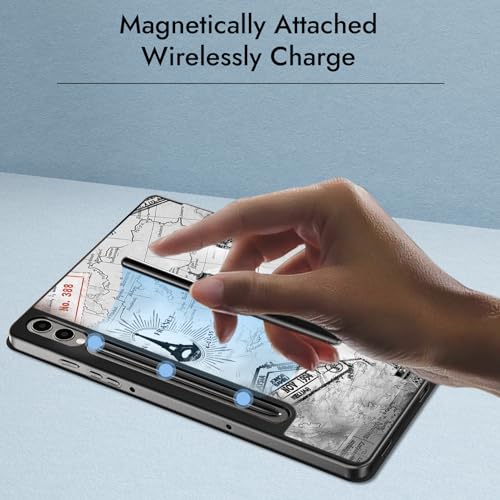 Image of Robustrion Cover for Samsung Galaxy Tab S9 FE+ / Tab S10 Plus /Tab S9 Plus 12.4 inch Cover Case with [S Pen Holder] for Samsung Tab S9 FE Plus / S9+ / S10+ Tablet Cover [Auto Sleep /Wake] - Eiffel