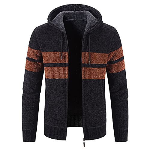 Chaqueta de invierno tipo sudadera para hombre con capucha abrigada 4