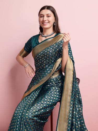 DOI MOI teal banarasi silk saree – image 2
