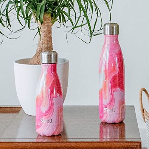 S'well Stainless Steel Water Bottle - 17 Fl Oz - Rose Agate - Triple-Layered Vacuum-Insulated Containers Keeps Drinks Cold For 36 Hours And Hot For 18 - With No Condensation - Bpa-Free #TOP5