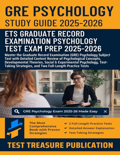 GRE Psychology Test Study Guide 2025-2026: Detailed Content Review of Psychological Concepts, Developmental Theories, Social & Experimental ... and Two Full-Length Practice Tests