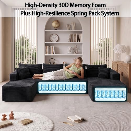 Image of 118 Inch Oversized U-Shaped Boneless Cloud Sectional Couch