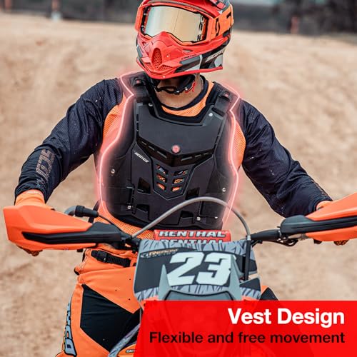SCOYCO Chest Protector Motorcross, Motorcycle Armor Vest Adult Lightweight Breathable Adjustable Protective Chest Armor for Road Racing Riding Cycling - Thumbnail 6