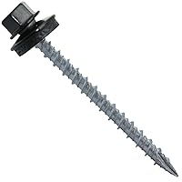 Vista 17 de Tornillos para techos de metal #10: (250) Tornillos x 2-1/2" ABC GRIS Tornillo de techo de chapa hexagonal Tornillo de techo de chapa. Arandela EPDM