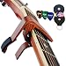 Guitar Picks Guitar Capo Acoustic Guitar Accessories Capo Key Clamp With Free 6 Pcs Guitar Picks and Black Leather Guitar Picks Holder (Wood Color)