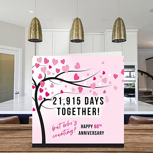 Funny Diamond Anniversary Card For Wife Or Husband - 21915 Days Together - I Love You Gifts, Happy 60Th Wedding Anniversary Cards For Partner, 5.7 X 5.7 Inch Greeting Cards For Sixtieth Anniversaries #TOP2