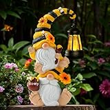 QZZP Solar Bee Garden Gnomes with LED Lantern –...