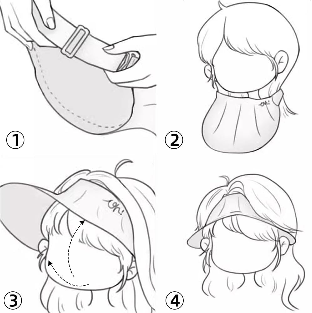 Sun Visors for Women Wide Brim Summer UV Protection Foldable Sun Hat UPF 50+ Beach Cap SNH5M133T - Image 7