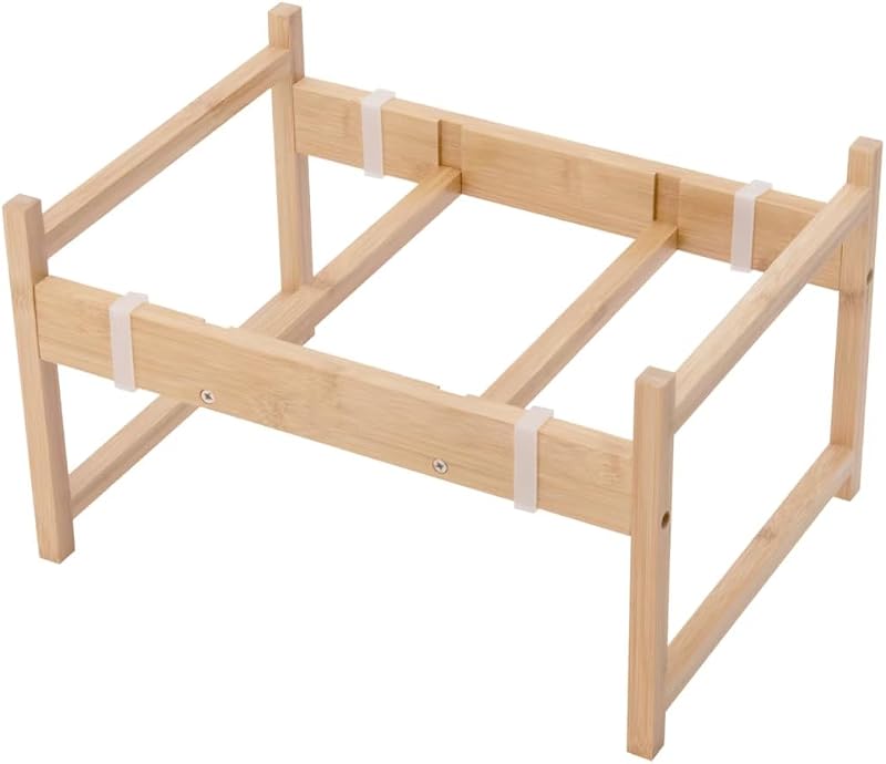 Comedouro elevado para cães PEDAY com suporte de bambu e tigela de aço inoxidável, 10 L, PD12HDR-ACC