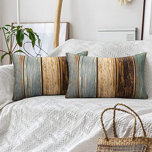 Funda Cojines Verde 30x50 Hogar Almohadas Fundas Lino Rayas Color...