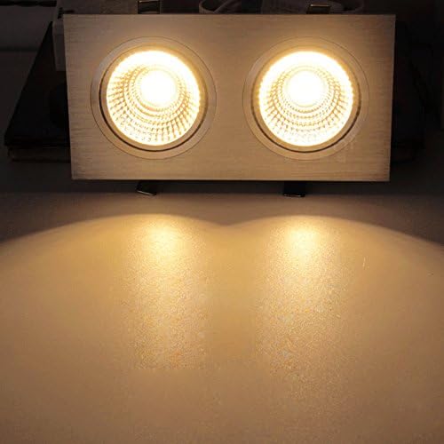 6W(2x3W) Dimmable Dual-Head LED COB Reccessed Ceiling Spot Light Fixture Bulb Cabinet Lamp Silver Kit Warm White
