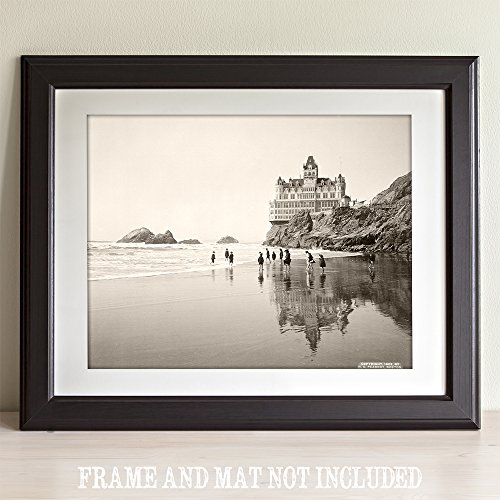 Cliff House And Seal Rocks San Francisco California Vintage Photo - Great Beach House And Lighthouse Decorations, Black And White Old Photographs Prints, 11X14 Unframed Art Print Poster #TOP1