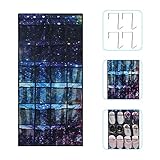 BSTC Over The Door Shoe Organizer, Shoe Organizer Holder, Shoe Rack Back Door Organizer, 24 Mesh Pockets Night Starry Sky Hanging Shoe Organizer for Closet Organizers and Shoe Storage (21