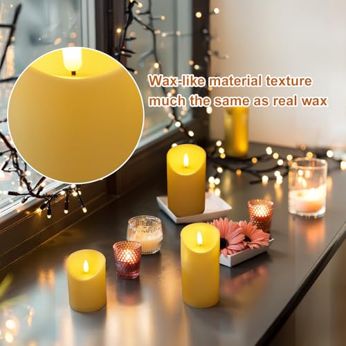Image of Image Rechargeable Flameless Candles, 4 inch 5 inch 6 inch Timer LED Flickering Light with Remote & Type-C Charging Cable, 3Pcs Votive Tealight Candles for Home Decor