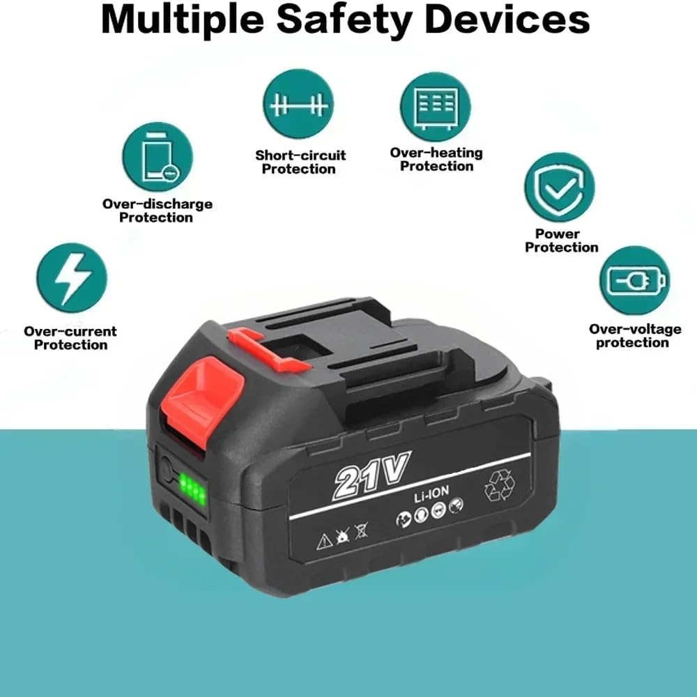 Batteria Ricaricabile Agli Ioni Di Litio Ad Alta Potenza 21V 20V 18V Con Indicatore Di Capacità, Compatibile Con Makita, BL1830 BL1840 BL1850 Utensile Elettrico(1 Battery)