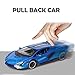 Lambo Toy Car Sian FKP3 Die-Cast Car Model with Lights and Sound Pull Back Toy Car for Boys Age 3 4 5 6 + Year Old (Blue)