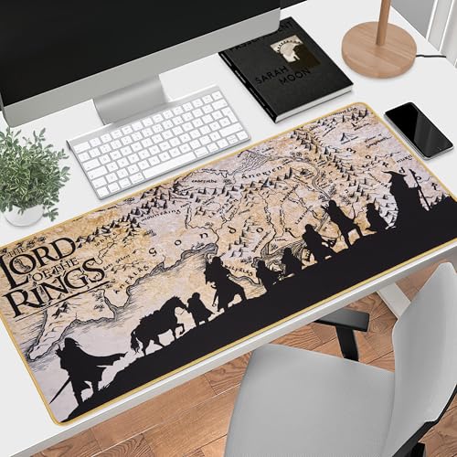 Image of SUBSONIC The Lord of The Rings Mouse Pad 35x15 in Extra Large Mousepad | Official Licence, Desk Mat with Smooth Surface Optimised for Mouse Sensors, Non-Slip gaming Mousepad Base and Stitched Edges
