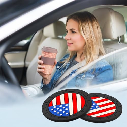 Portavasos para carro con diseño bandera americana, pack 4 miniatura 6