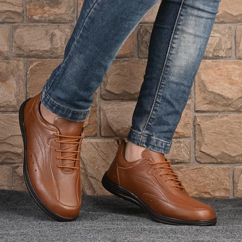 Image of Blue Leather by Centrino Genuine Leather Men's Formal Shoes | Cushioned Insole | Stylish Lace-Up | Durable & Leather Crafted | Uniform Dress Shoes | Perfect for Office Wear & Formal Dress (3986)