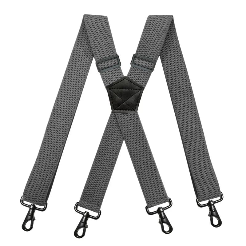 Tirantes Hombre Elásticos Ajustables 3,8 cm con 4 Clips Resistentes para Overol Vaqueros Pantalón de Trabajo
