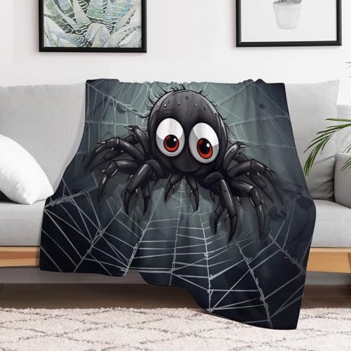 Couverture araignée en flannel pour vos soirées cinéma confortables sur le canapé