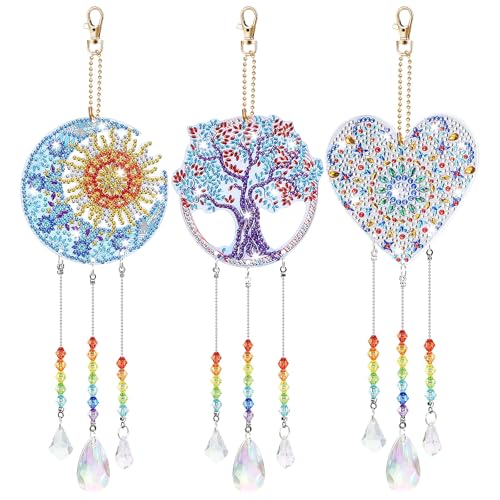 Kit de punteo de gemas para llavero y manualidades DIY de artes del diamante elegantes