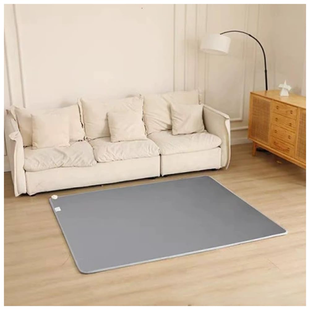 Tappetino riscaldante, Tappeto riscaldante Elettrico grafene, Riscaldamento Pavimento infrarossi, Scaldapiedi sotto la scrivania per Soggiorno, Camera da Letto, Ufficio,F,50x80cm