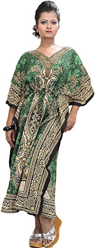 Caftán largo premamá vestido holgado verde ajustable túnica fresca cómoda
