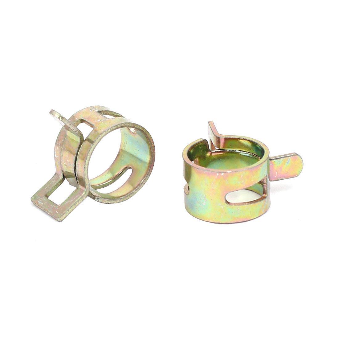 Aexit 10.5mm Inner Clamps Dia Yellow Zinc Plated Water Pipe Fuel Line Hose Clamps Strap Clamps Clips 10pcs