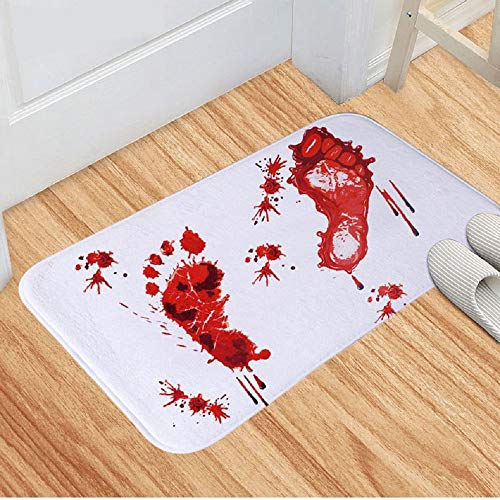 Angoter Decor Novelty Doormat Blood Carpet Bath Water Absorption Anti-Slip Rug Horror Terror Bloody Footprint Rug - Image 6