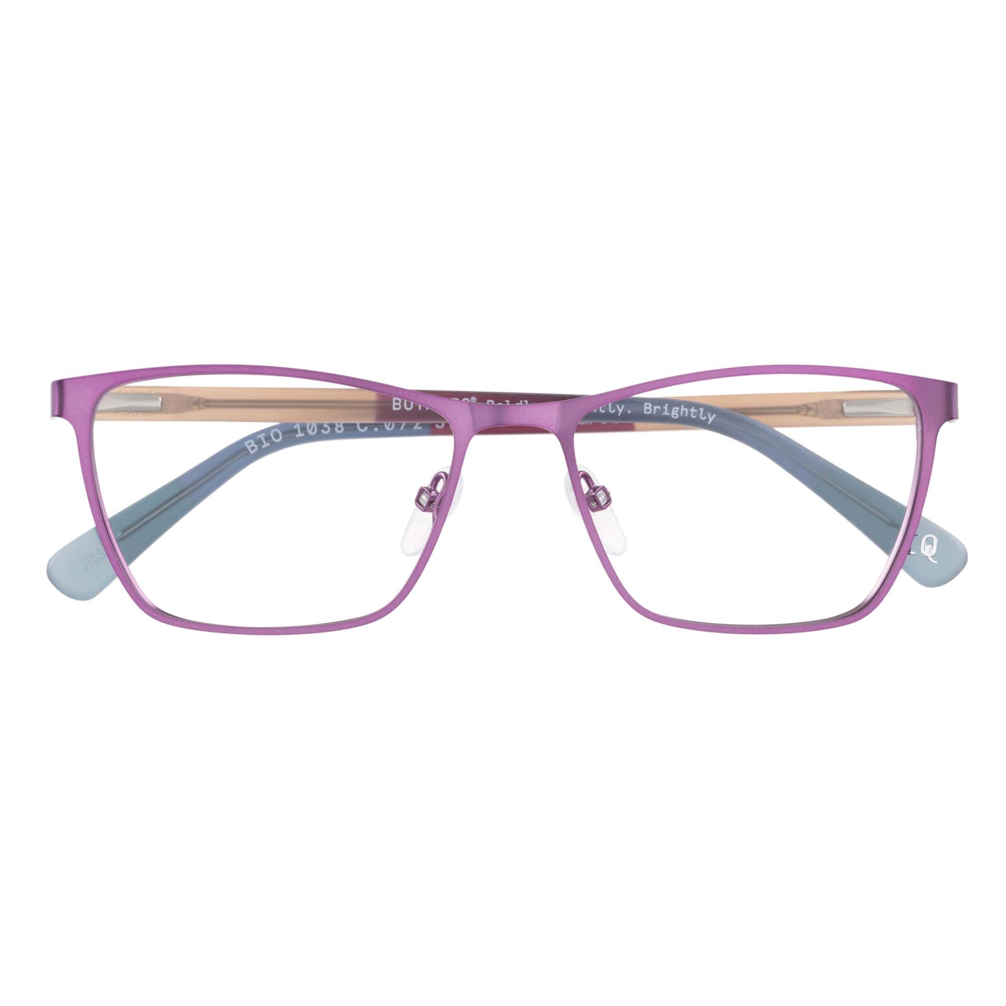 Botaniq Brille mit Sehstärke für Damen optional mit Sonnenbrillentönung oder Blaulichtfilter, Katzenauge, gefertigt aus Edelstahl (inklusive Brillenetui)