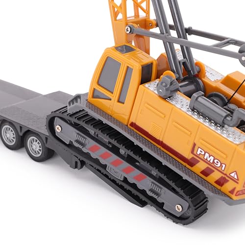 Toyland® LKW-Transporter mit Kran – Spielfahrzeug mit realistischen beweglichen Teilen – Konstruktionsspielzeug für Kinder – Maßstab 1:55
