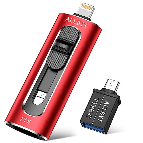 ALLBYT iPhone Memory Stick 1TB iPhone Flash Drive, USB 3.0 iPhoto Stick Thumb Drive External