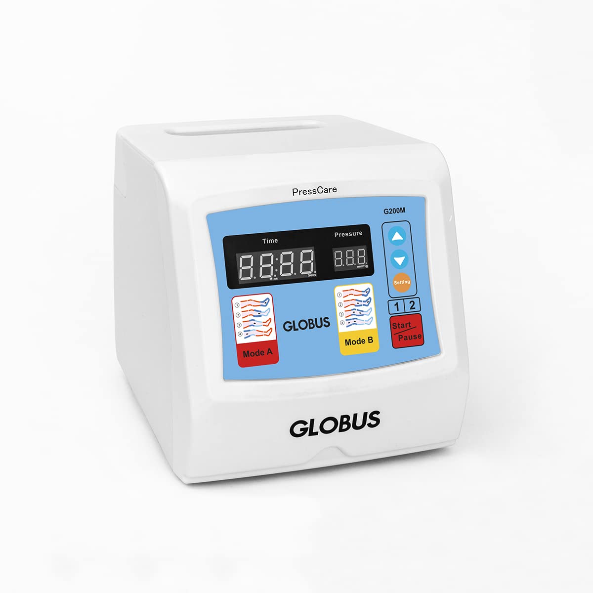 Globus | G200M-3 Pressoterapia, Per Esigenze Di Salute, Benessere, Estetica e Relax, Per Arti Gonfi, Ritenzione Idrica, Massaggi Ematomi, Linfodrenaggio e Altro, Dotato di 3 Accessori, Taglia S