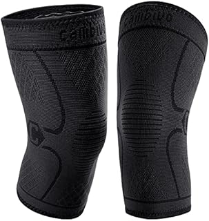 Cambivo Knee Brace Support(2 Pack), Knee Compression Sleeve for Running, Hiking, Basketball, Soccer