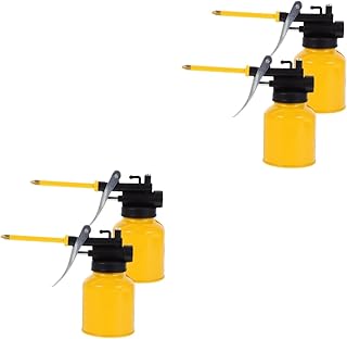 TINEASUR 4piezas Botella De De Aluminio Bomba Manual Alta Presión Para Inyección y Lubricación Color Amarillo