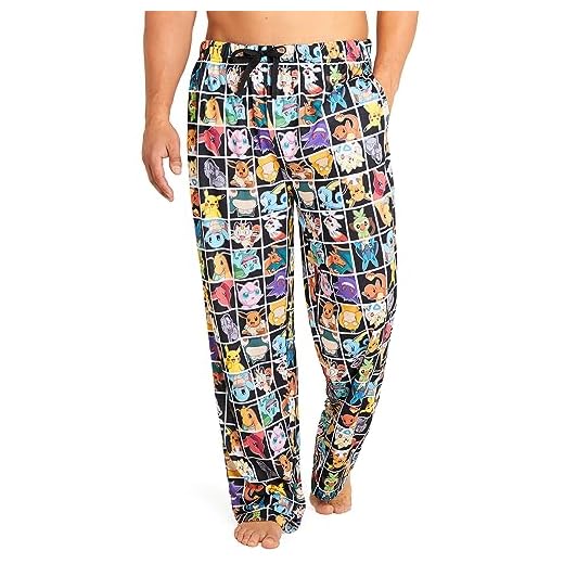 Pokemon Pantalones Pijama para Hombres - Pantalón Largo para Hombres S-3XL - Regalos para Adulto, Navidad, Cumpleaños (Multicolor, 3XL)