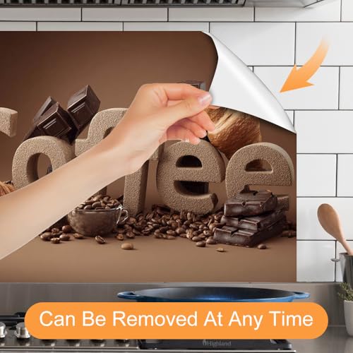 Image of Coffee Bar Croissant Backsplash Peel and Stick, 35.4x23.6 in