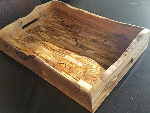 Tablett Zum Servieren Aus Olivenholz Rustikal 44 X 30 Cm