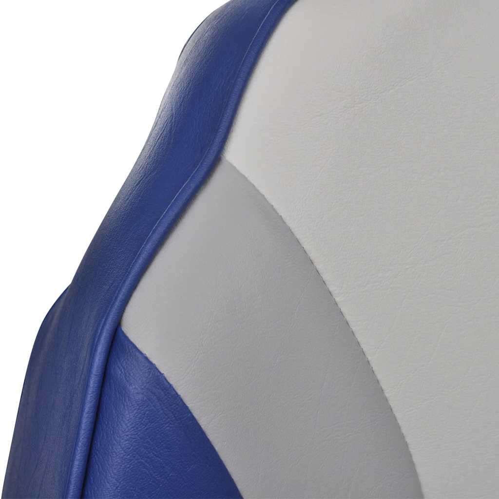 vidaXL 1/2x Asiento Plegable Embarcación con Respaldo Alto Azul Barcos Pesca