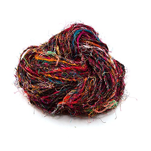 Chunky Weight Banana Silk Fiber Yarn - Super Soft Handspun Colorful Strong is Good for Knitting, Crocheting and Jewelry Making - Kaleidoscope