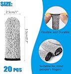20 Pack Cut Resistant Finger Cots, Reusable Finger Protectors for Kitchen Cutting, Food Prep, Woodworking, Carving & Crafting, Anti-Slip Finger Guards for Thumb & Fingers, Washable Grey